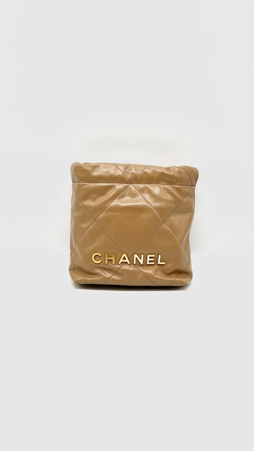 Brand New. Chanel Mini C22 Brown Shiny Calfskin GHW. JAU0XXE5|15199