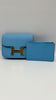Brand New.Hermes Constance Slim Wallet Celeste GHW. BTY007BD|5395