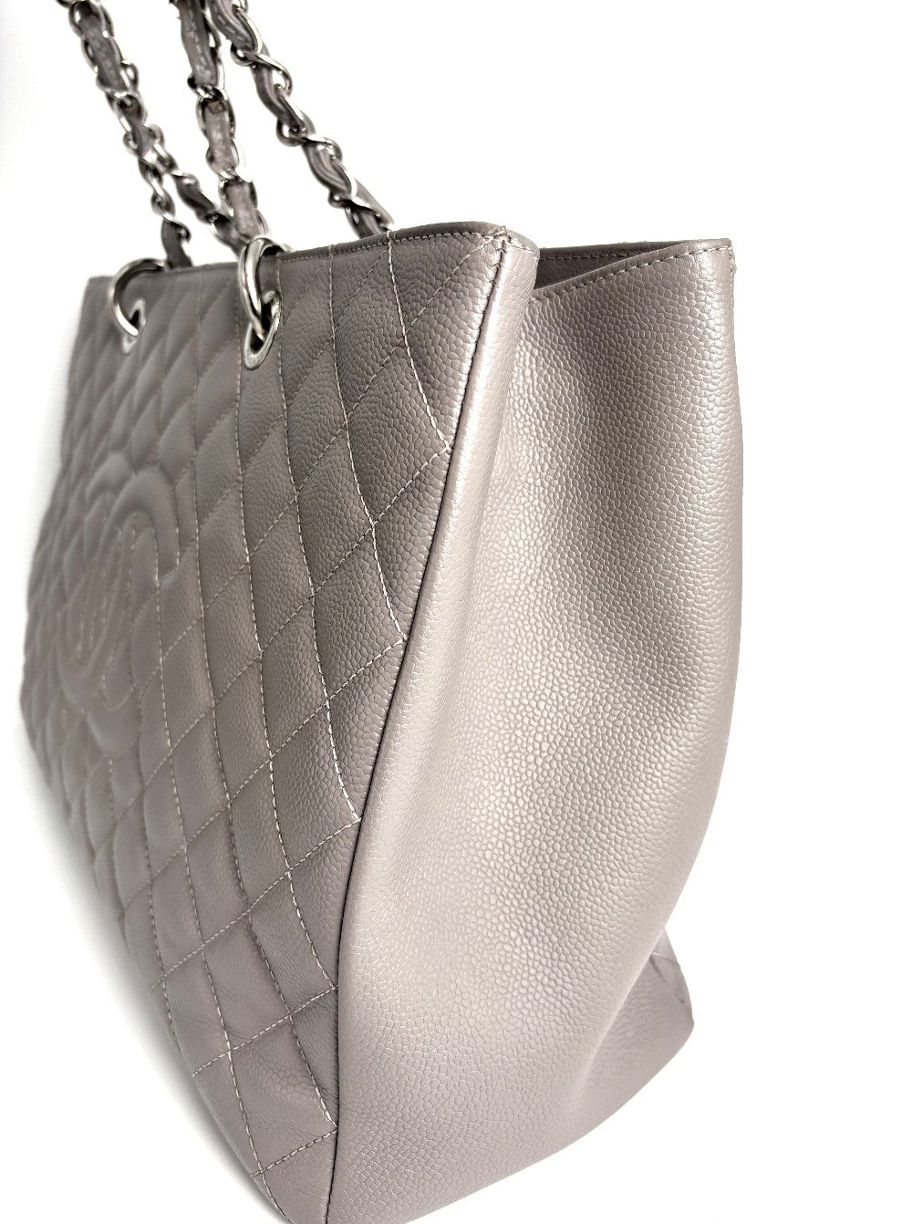 [SALE] Preowned. Chanel GST Caviar Gray SHW. 16752842|4353
