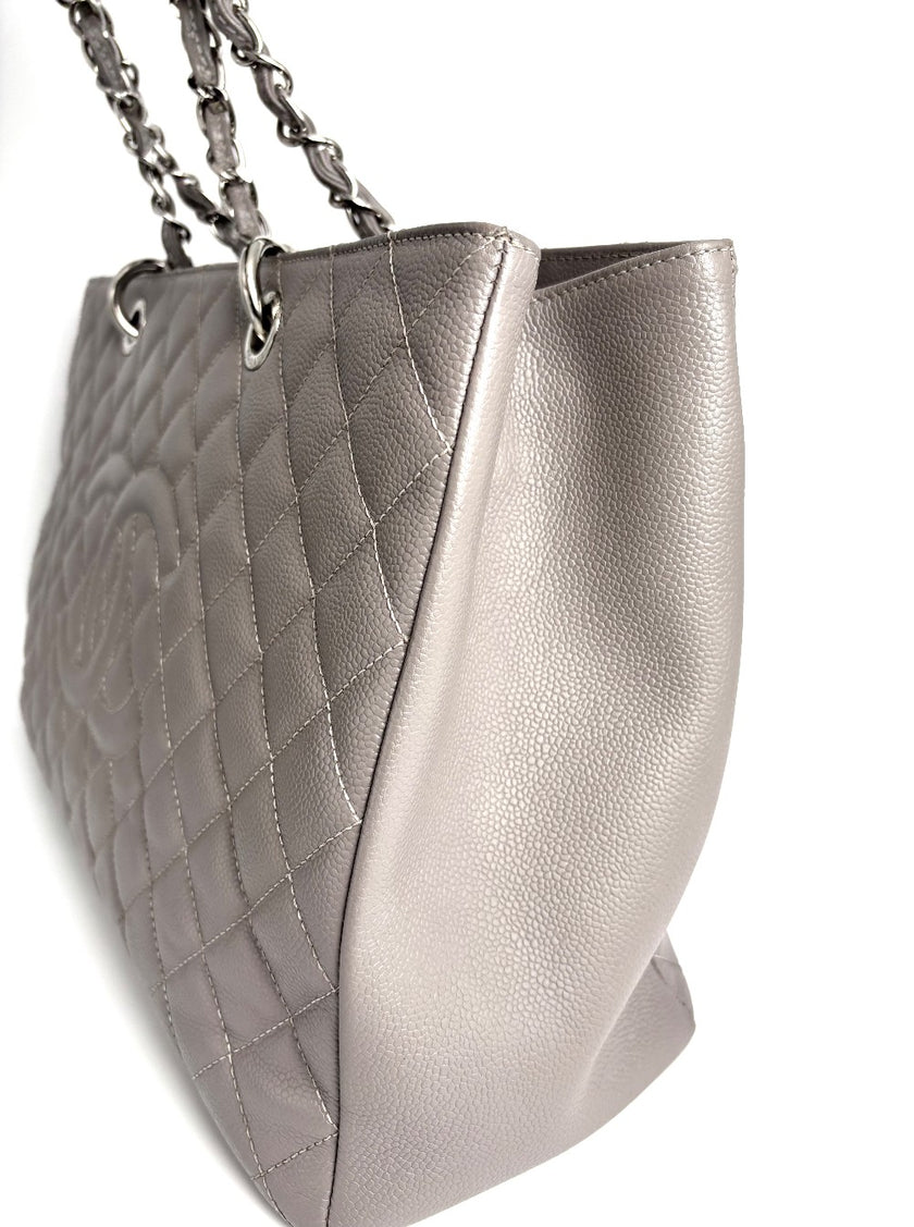 [SALE] Preowned. Chanel GST Caviar Gray SHW. 16752842|4353