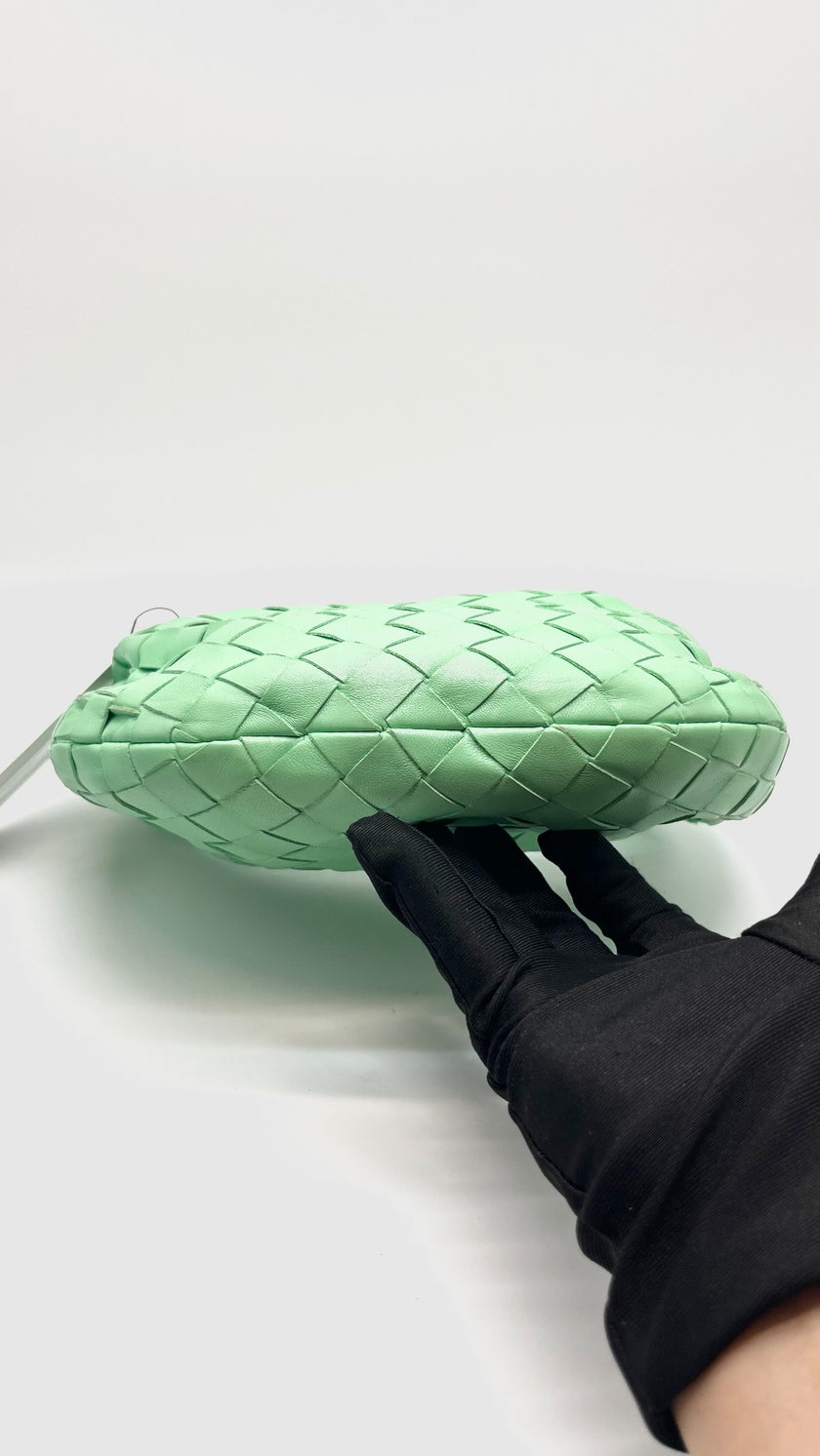 Brand New. Bottega Mini Jodie Mint Green GHW. B09682129T|15855