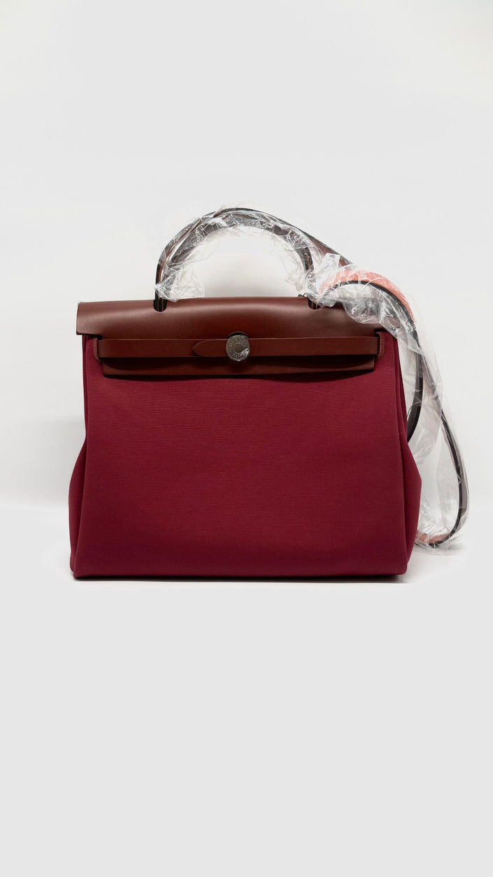 Brand New. Hermes Herbag 31 Rubis/ Bubblegum Verso PHW. UMN009KD|9803