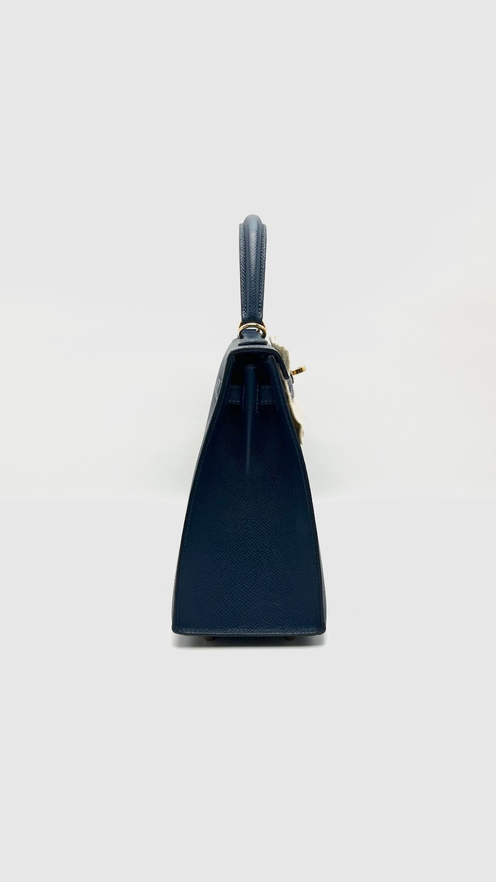 Preowned. Hermes Kelly 25 Blue De Prusse Epsom Sellier GHW. WHA469KY|16009