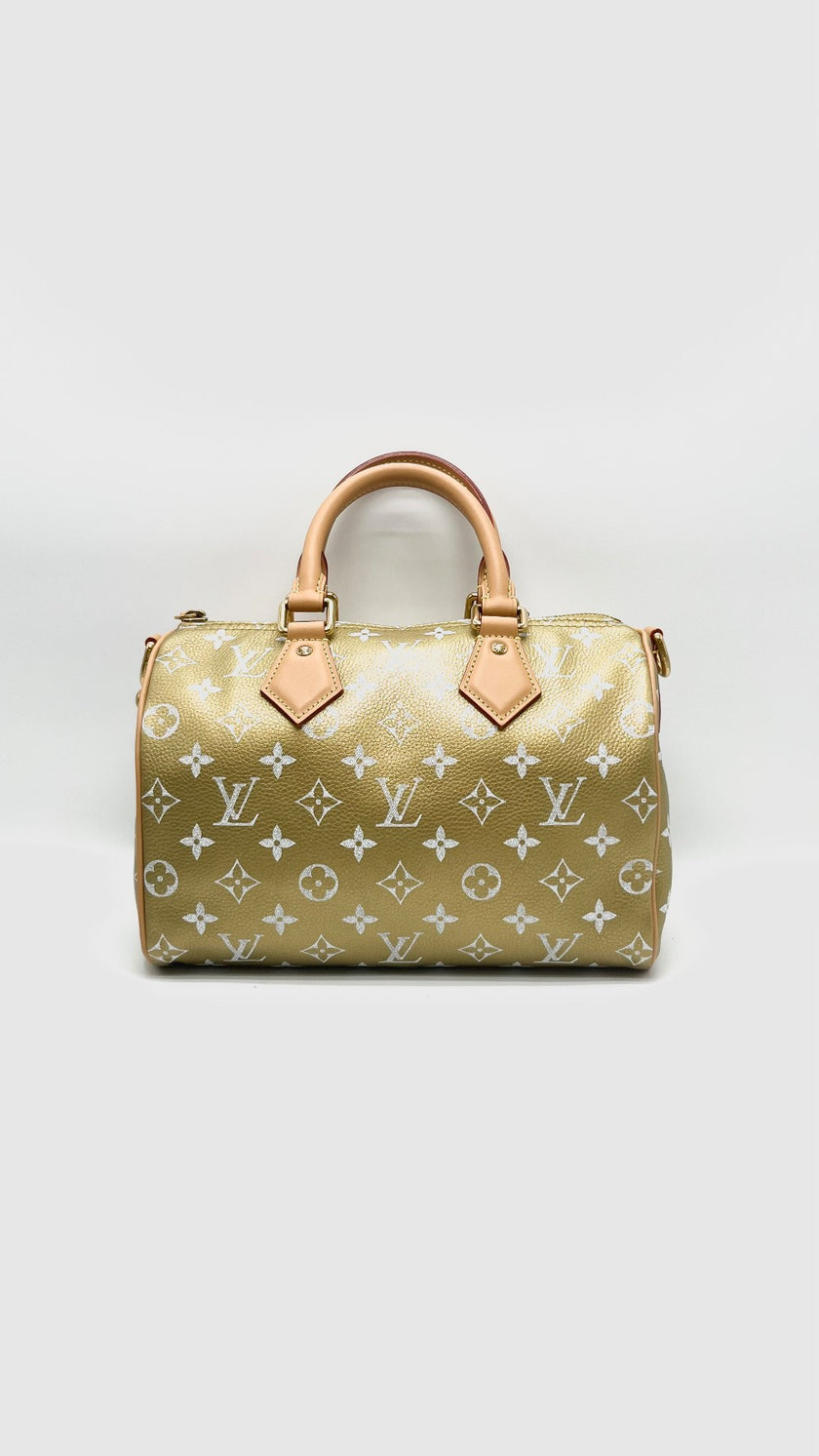 Brand New. LV Speedy P9 Bandouliere 25 Gold Kintsugi|16682