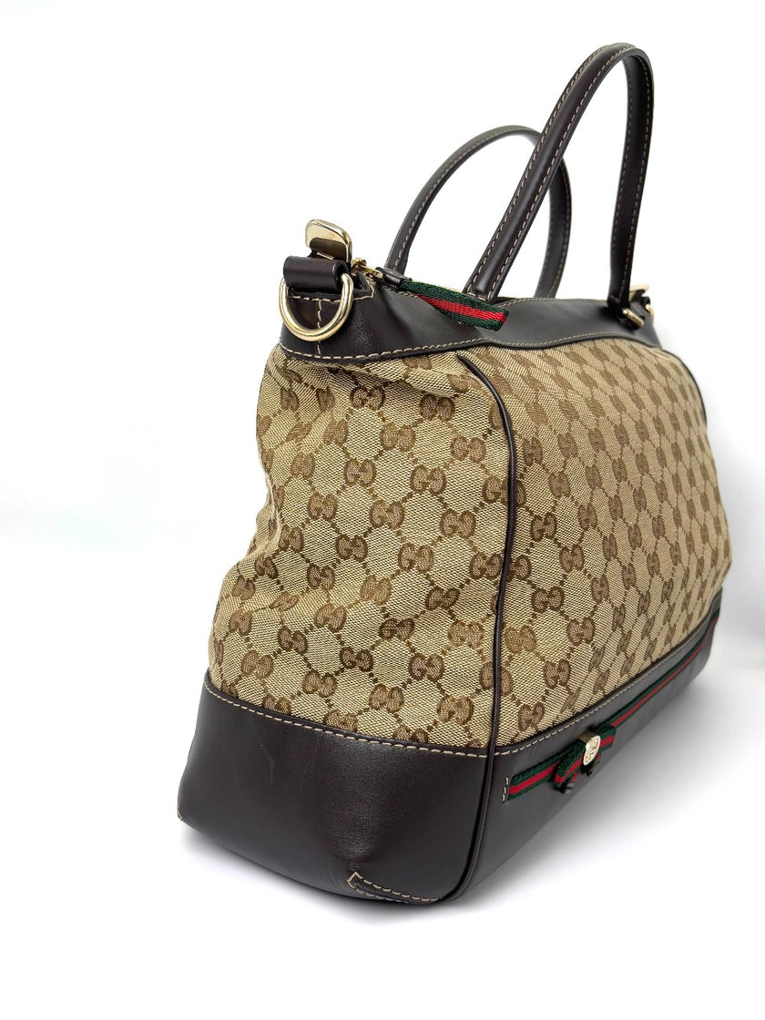 Preowned. Gucci Mayfair Bow Tote Canvass. 257349525040|6408