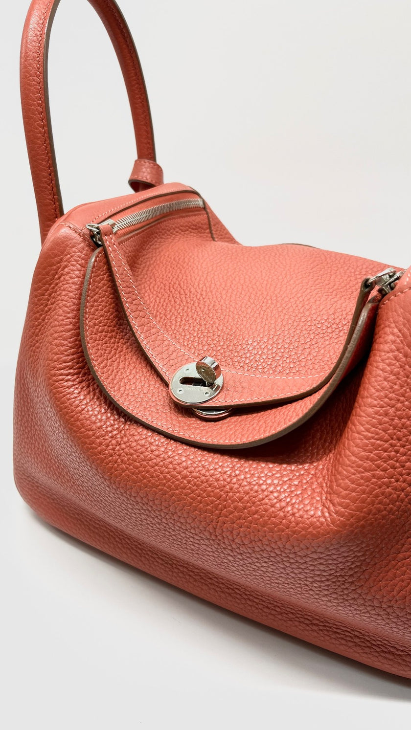 Preowned. Hermes Lindy 30 Crevette Clemence PHW. R 00191|13354