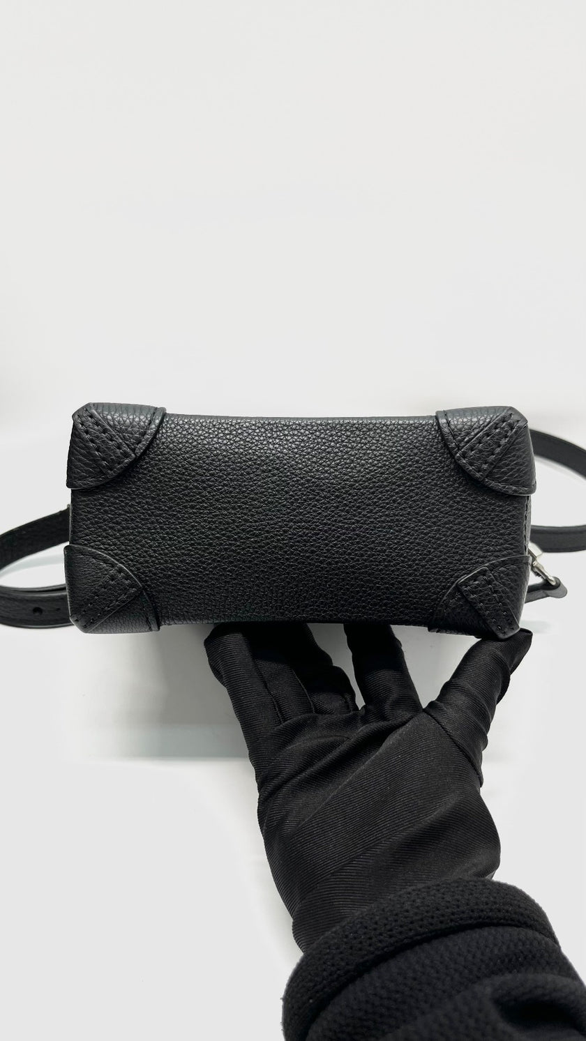 Unused. LV Steamer 15 Black Calfskin SHW. MCHIP|10843