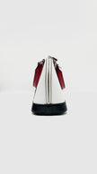 Preowned. LV Alma BB Epi White/Black Red Handle SHW. AA0240|10823