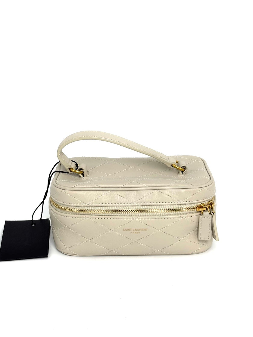 Unused. YSL Mini Vanity White Calfskin GHW|12415