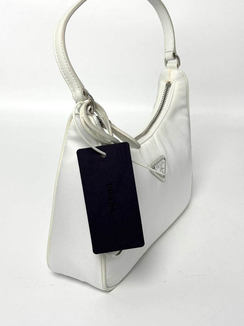 Brand New. Prada Re Edition Nylon Shoulder Bag White. 25|8108