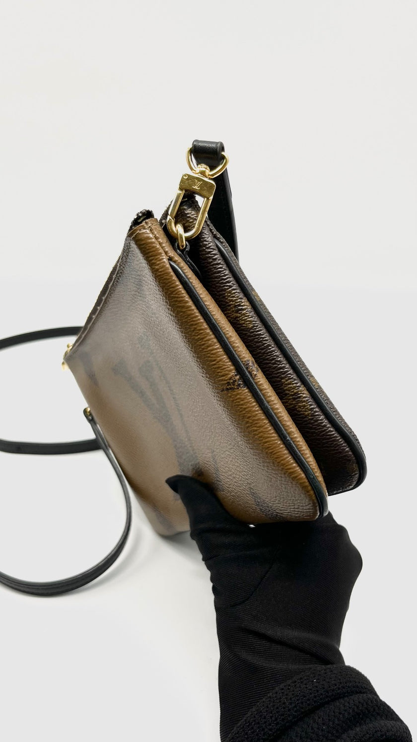 [SALE] Preowned. LV Double Zip Pochette Reverse. GI3200|10868