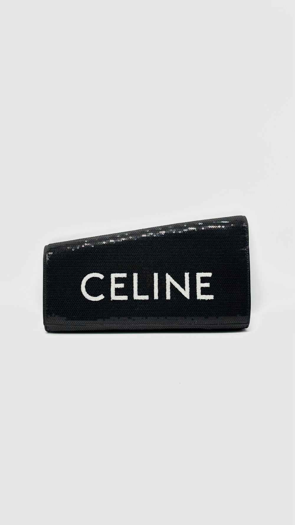 Preowned. Celine Clutch Black Sequined|12082