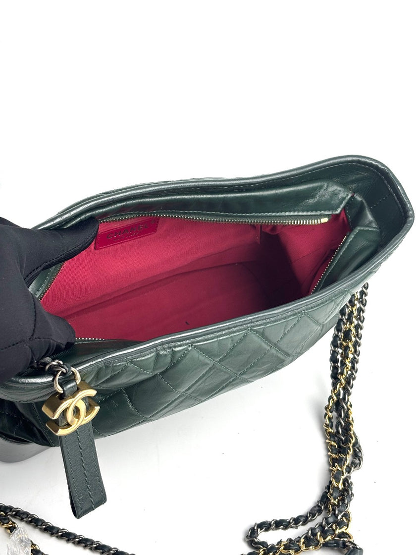 Preowned. Chanel Gabrielle Medium Green GHW/Ruth HW. 26546275|13220
