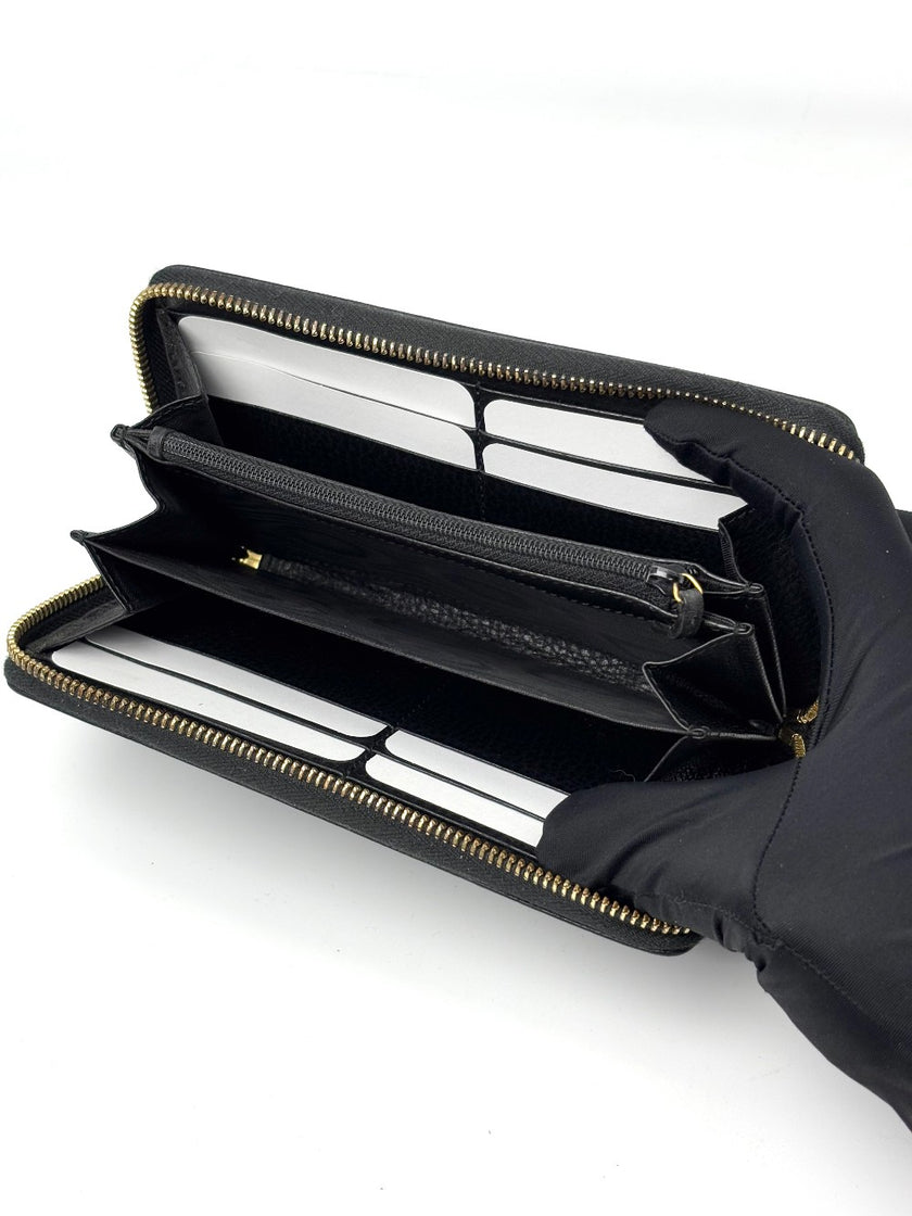 Brand New. Gucci Zip Long Wallet Black|7004