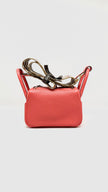 Like New. Hermes Mini Lindy Rose Texas Maxi Quadrille Togo PHW. UMM085NM|9750