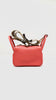 Like New. Hermes Mini Lindy Rose Texas Maxi Quadrille Togo PHW. UMM085NM|9750