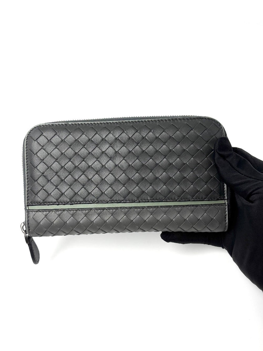 Brand New. Bottega Zip Around Long Wallet Gray|8116