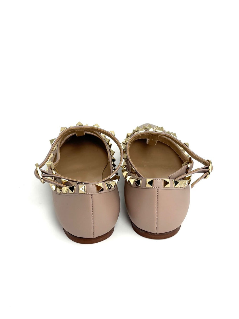 Brand New. Valentino Cage Flats Nude. 36.5|8432