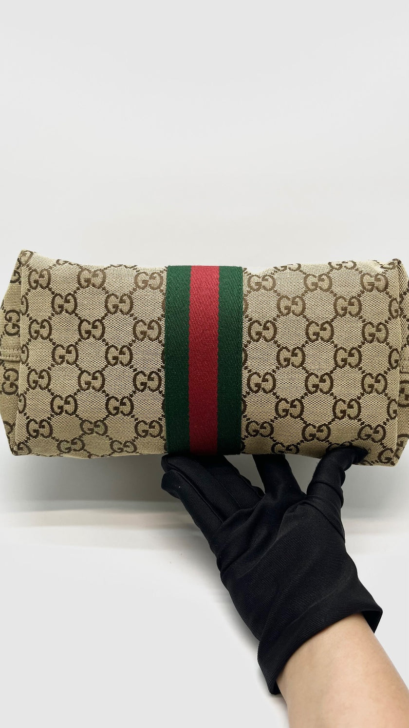 Like New. Gucci Giglio GG Canvas Tote Bag. 860845525040|16053