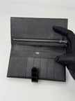 Preowned. Hermes Bearn Wallet Croc Black. Q|6971