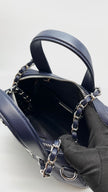 Brand New. Chanel 25 Bowler Caviar Blue SHW. C1PA750L|16540