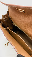 Brand New. Hermes Kelly 25 Gold Togo GHW. KMI686AS|9739