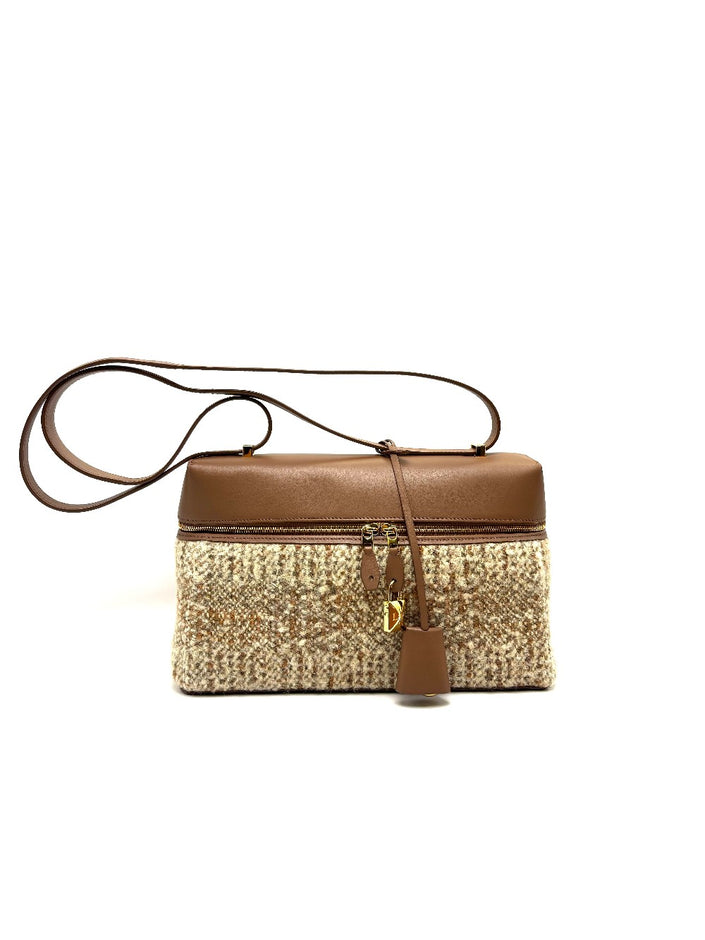 Like New. Loro Piana L27 Extra Pocket Sun Gold Leather/Tweed GHW|17404