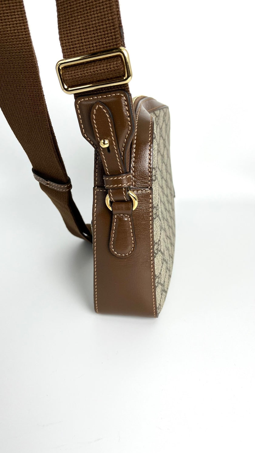 [SALE] Like New. Gucci Interlocking G Messenger Brown Bag|4738