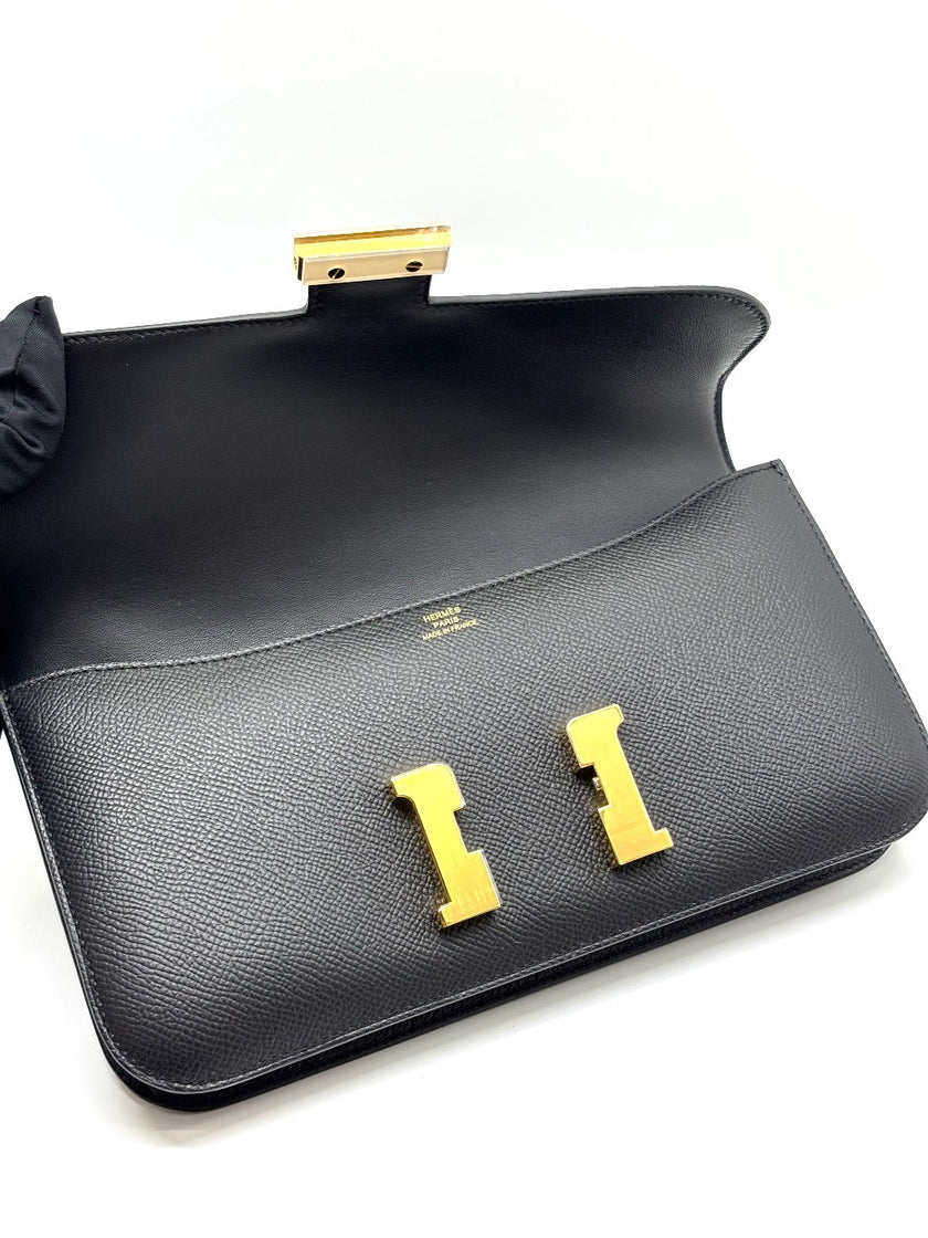Brand New. Hermes Constance Elan Black Epsom GHW. WSA397BQ|8816