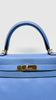 Preowned. Hermes Kelly 28 Blue Paradis Clemence GHW. RMI30|13571