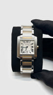 Preowned. Cartier Tank White Dial Roman YG/Steel 32mm|16354