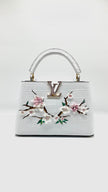 Brand New. LV Capucines BB Cherry Blossom Alligator White. MCHIP|5453