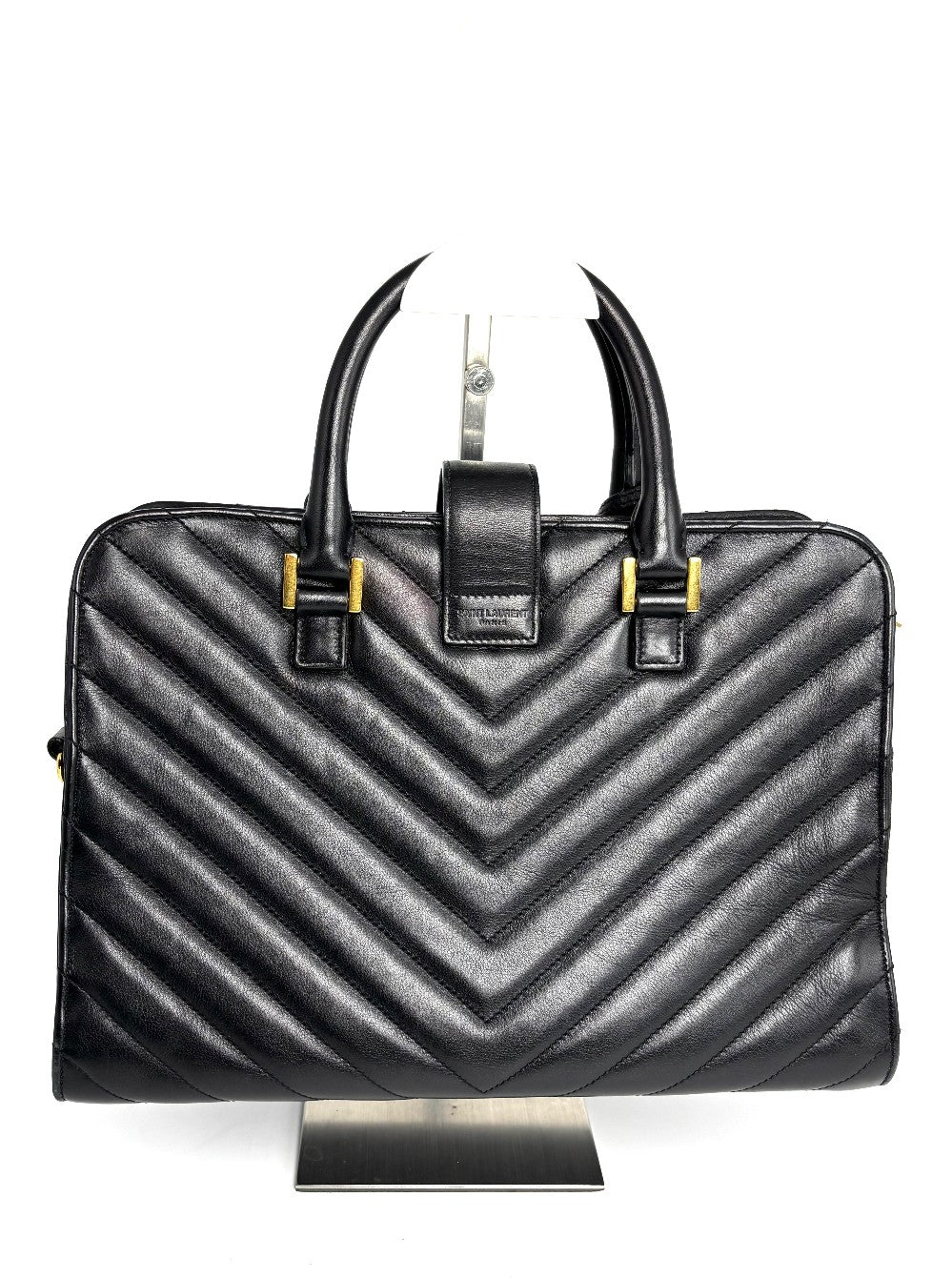 Preowned. YSL Cabas Matelasse Leather Small Black|12444