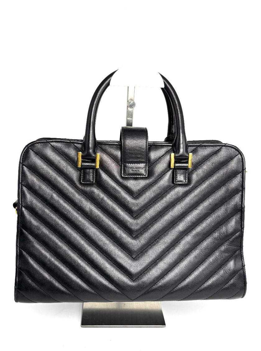 Preowned. YSL Cabas Matelasse Leather Small Black|12444