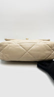 Preowned. Chanel C19 Small Beige Lambskin GHW/RHW,SHW. P724TT3|16075