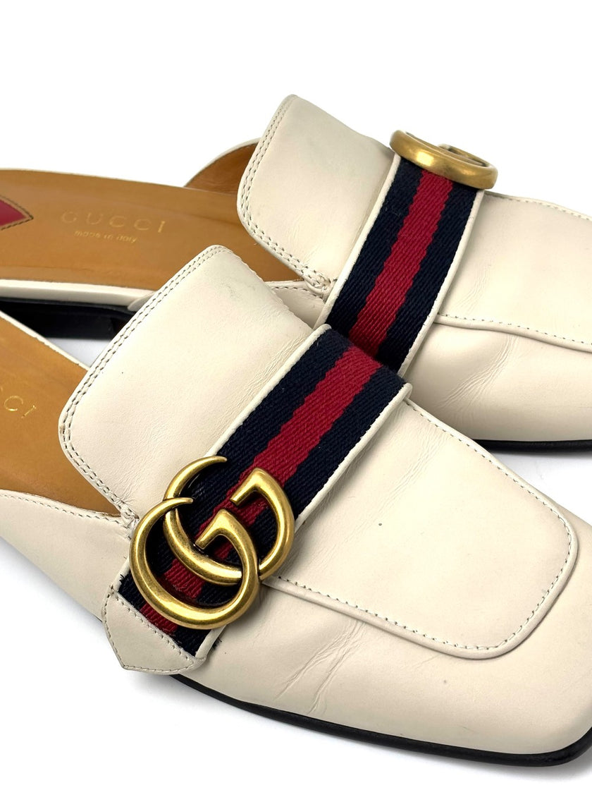 Preowned. Gucci Mule White. 36|7583