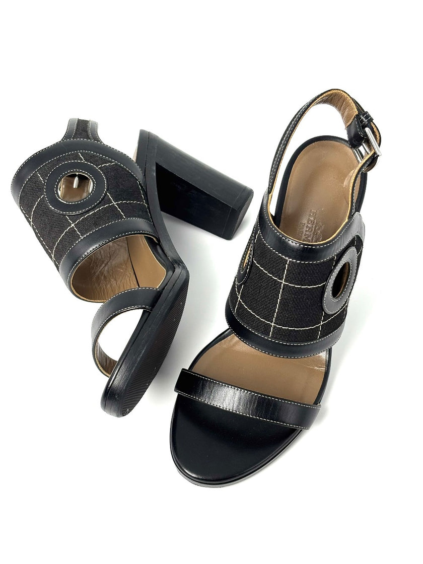 Preowned. Hermes Rita Heels Black. 36|8978