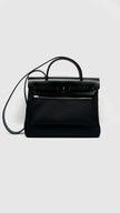 Brand New. Hermes Herbag 31 Black PVD HW Canvass/Vache Hunter. KCH009BD|11666