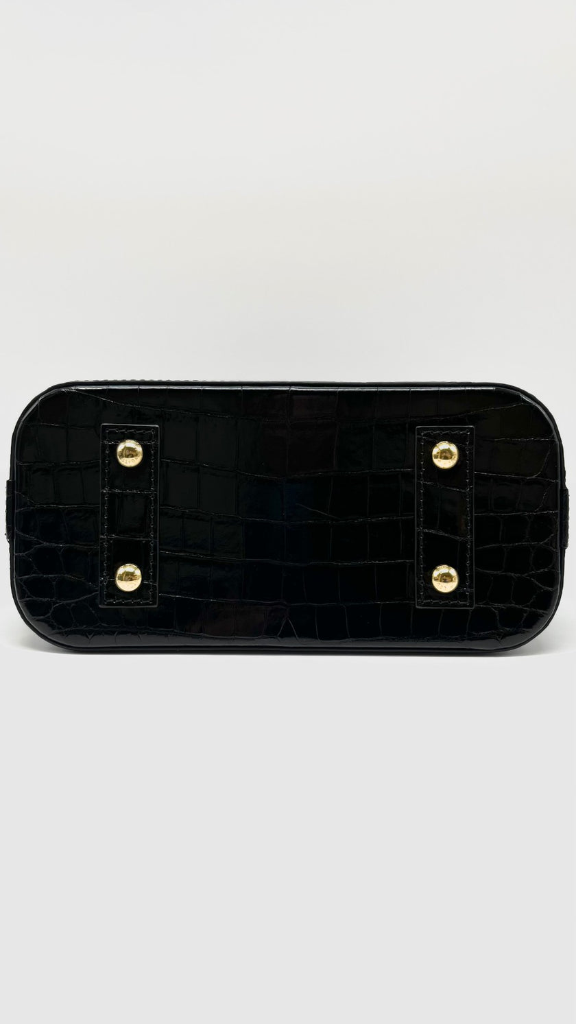 Brand New. LV Alma BB Vernis Croc Black|7859