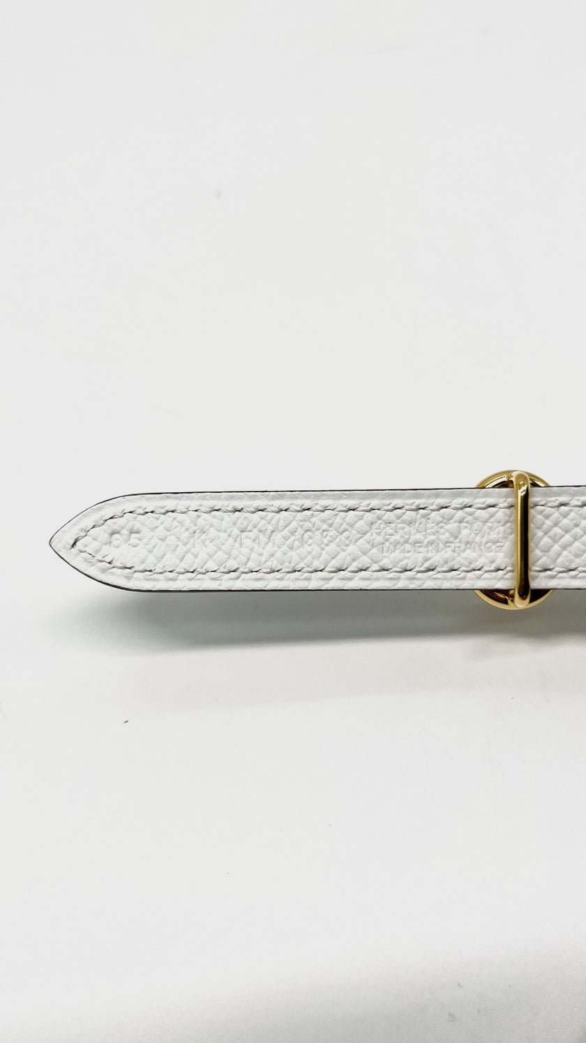 Brand New. Hermes Heritage Belt Gold/Mushroom GHW. 90 cm|13429