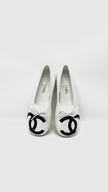 Brand New. Chanel Cambon Ballet Flats White/Black. 37C|16759