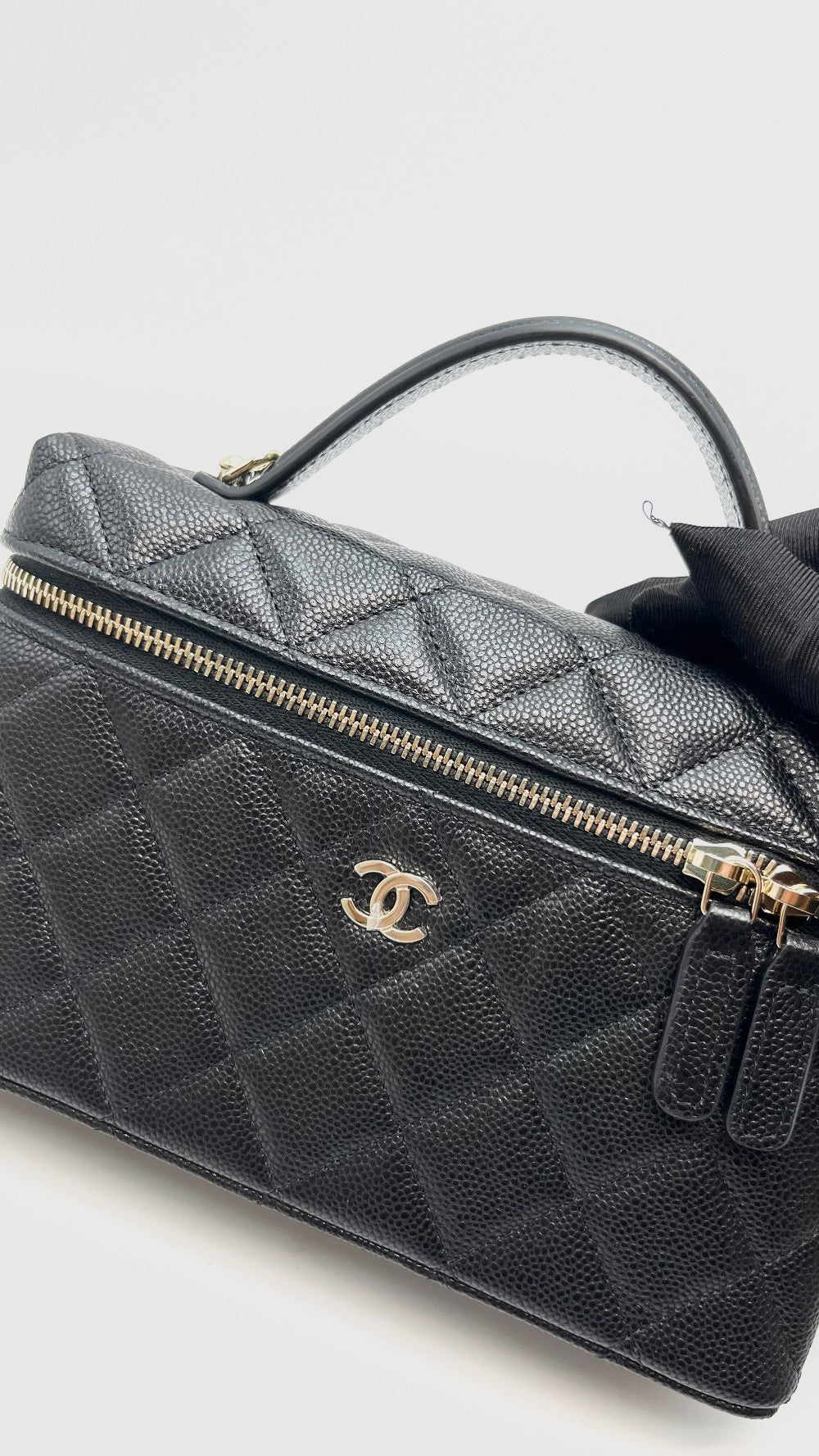 Brand New. Chanel Top Handle Slim Vanity Black Caviar GHW. XA62K338|16065