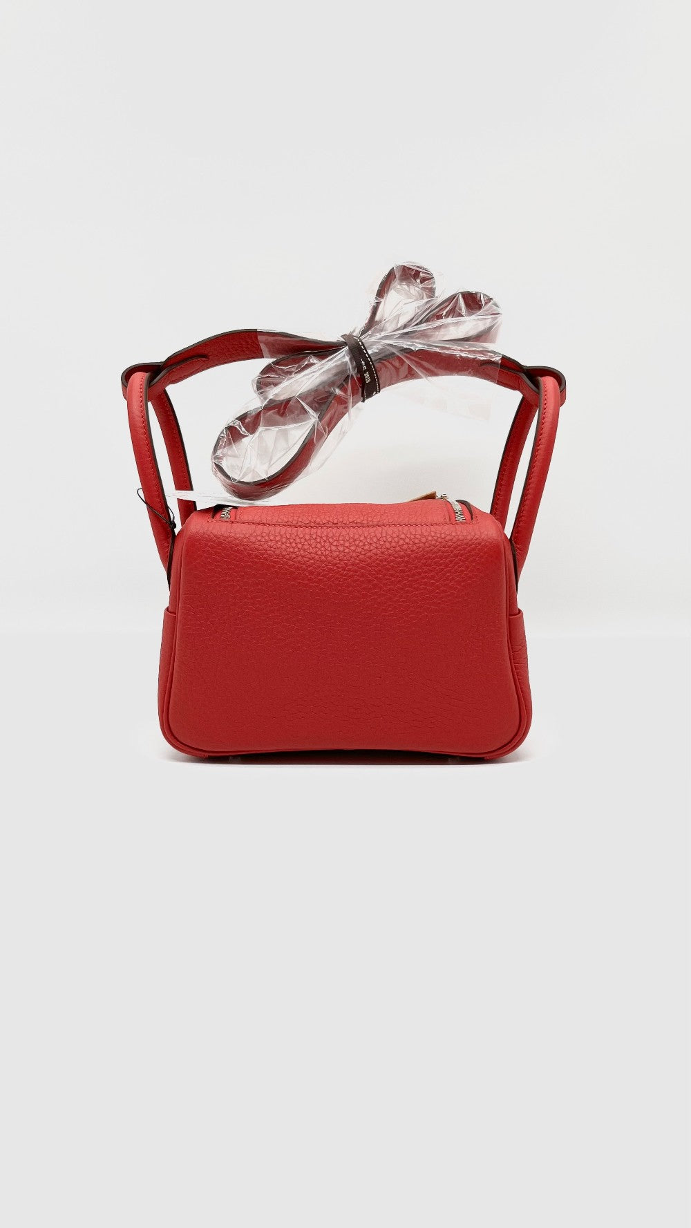 Brand New. Hermes Mini Lindy Rouge Radieux Togo PHW. KCT945KW|5296