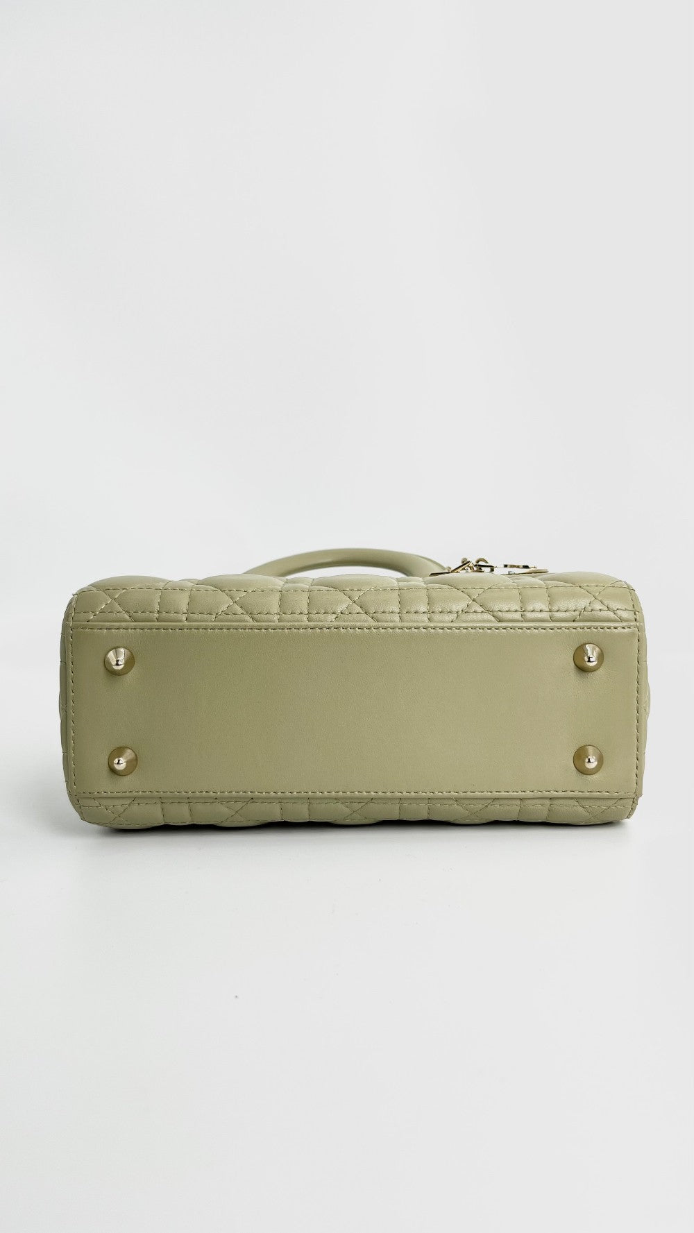 Like New. Lady Dior Small Green. 88-MA-0262|4380