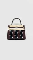 Brand New. Hermes Kelly 25 Casaque Etoilee Rouge Sellier/Noir/Rose Darling PHW. WHT319BI|10211