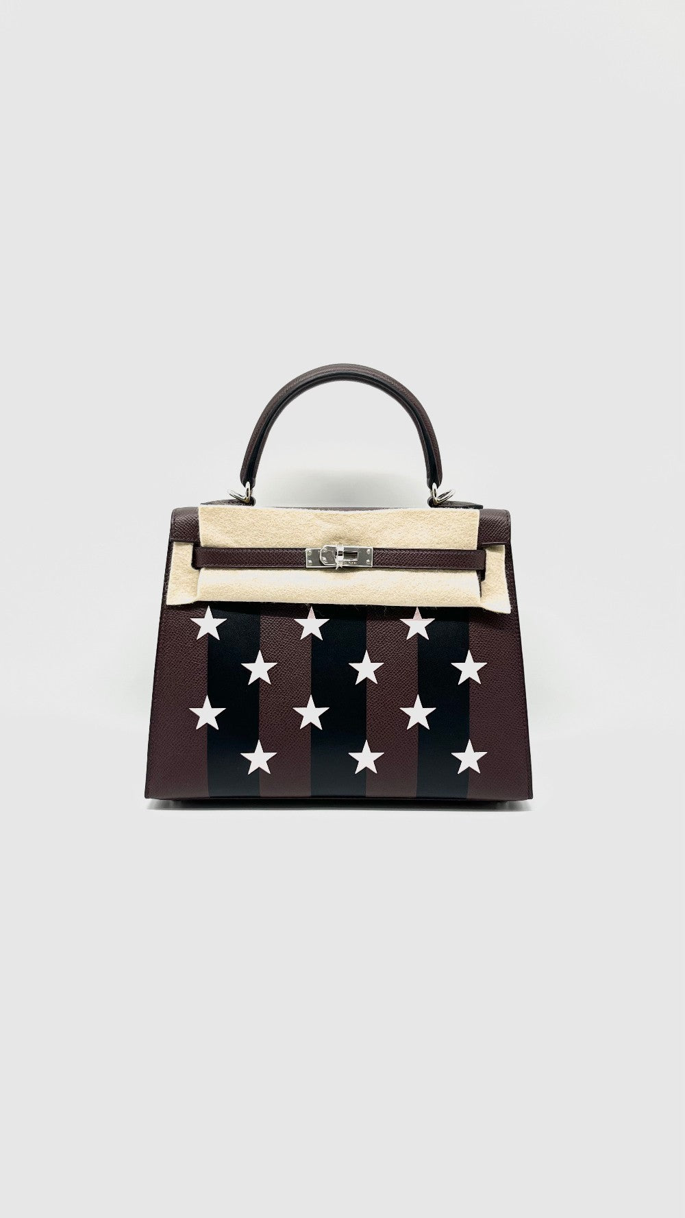 Brand New. Hermes Kelly 25 Casaque Etoilee Rouge Sellier/Noir/Rose Darling PHW. WHT319BI|10211