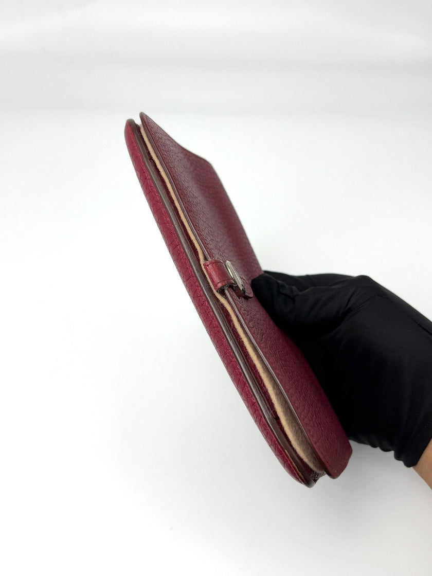 Preowned. Hermes Dogon Wallet Rubis|6986