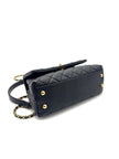 Preowned. Chanel Coco Handle Small Black Caviar Pink Python Handle. 26837080|17108
