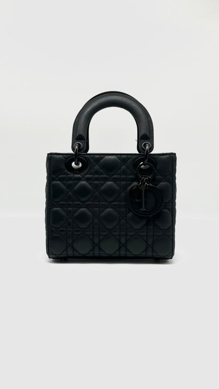 Preowned. Lady Dior Small So Black Matte. 15-MA-1221|7706