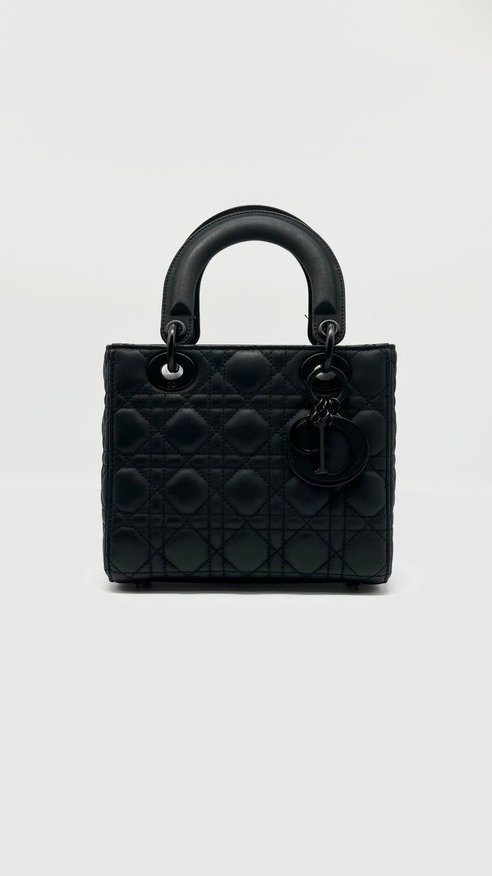 Preowned. Lady Dior Small So Black Matte. 15-MA-1221|7706